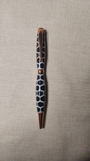 Stylo quart tournant en résine noire et nid d'abeille
